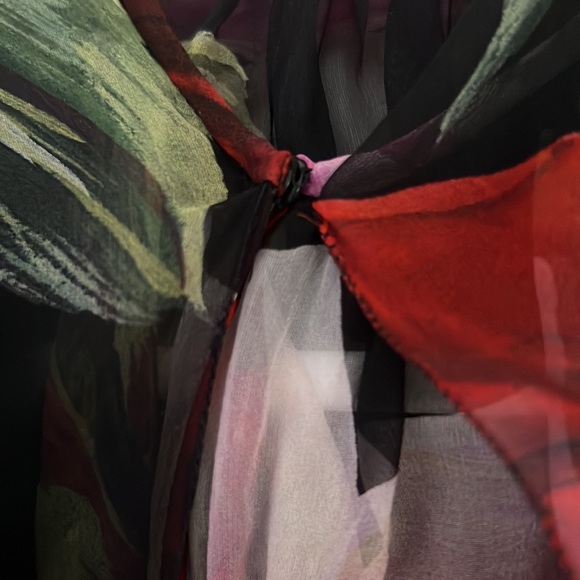 Dolce & Gabbana Black Roses Tie Neck Blouse - Picture 9 of 10